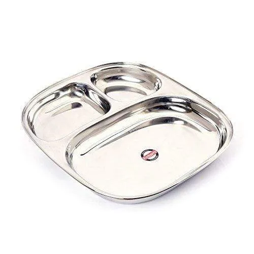 Embassy Dynasty Plate Dx / Dinner Plate, Size 4, 24x27.7 cms (Pack of 6, Stainless Steel)