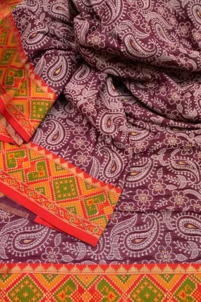 English Color Designer Kani Silk Saree with Machine Weaving