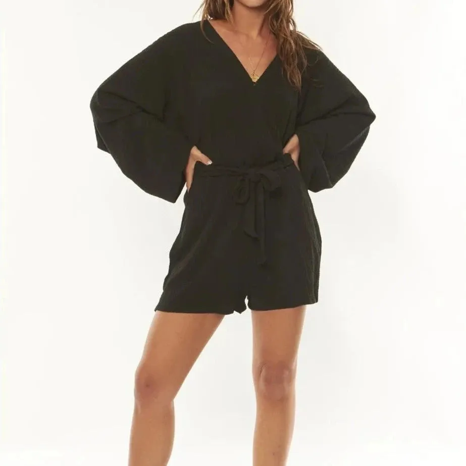 Fae Long Sleeve Woven Romper