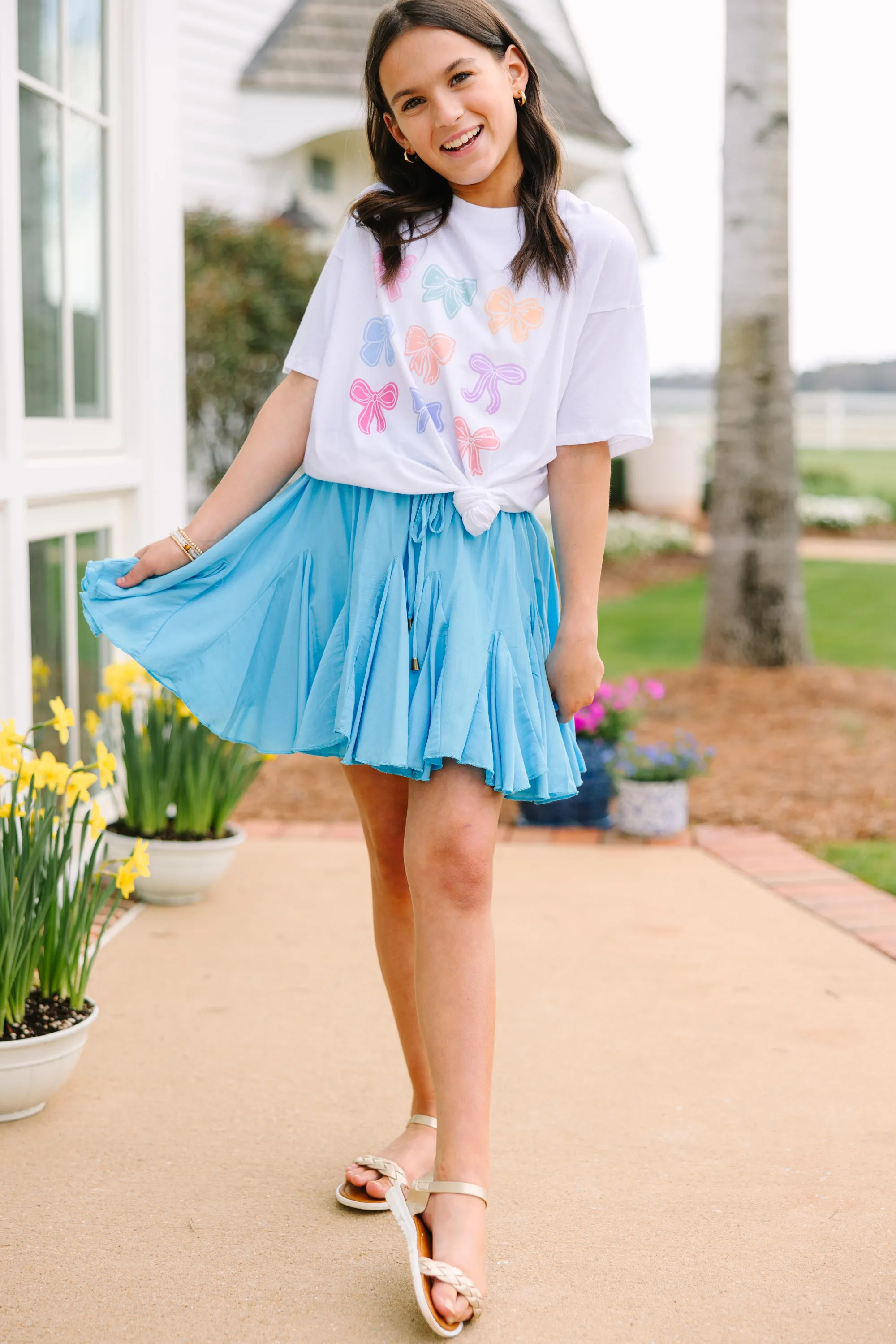 Girls: You're Bowtiful White Oversized Graphic Tee