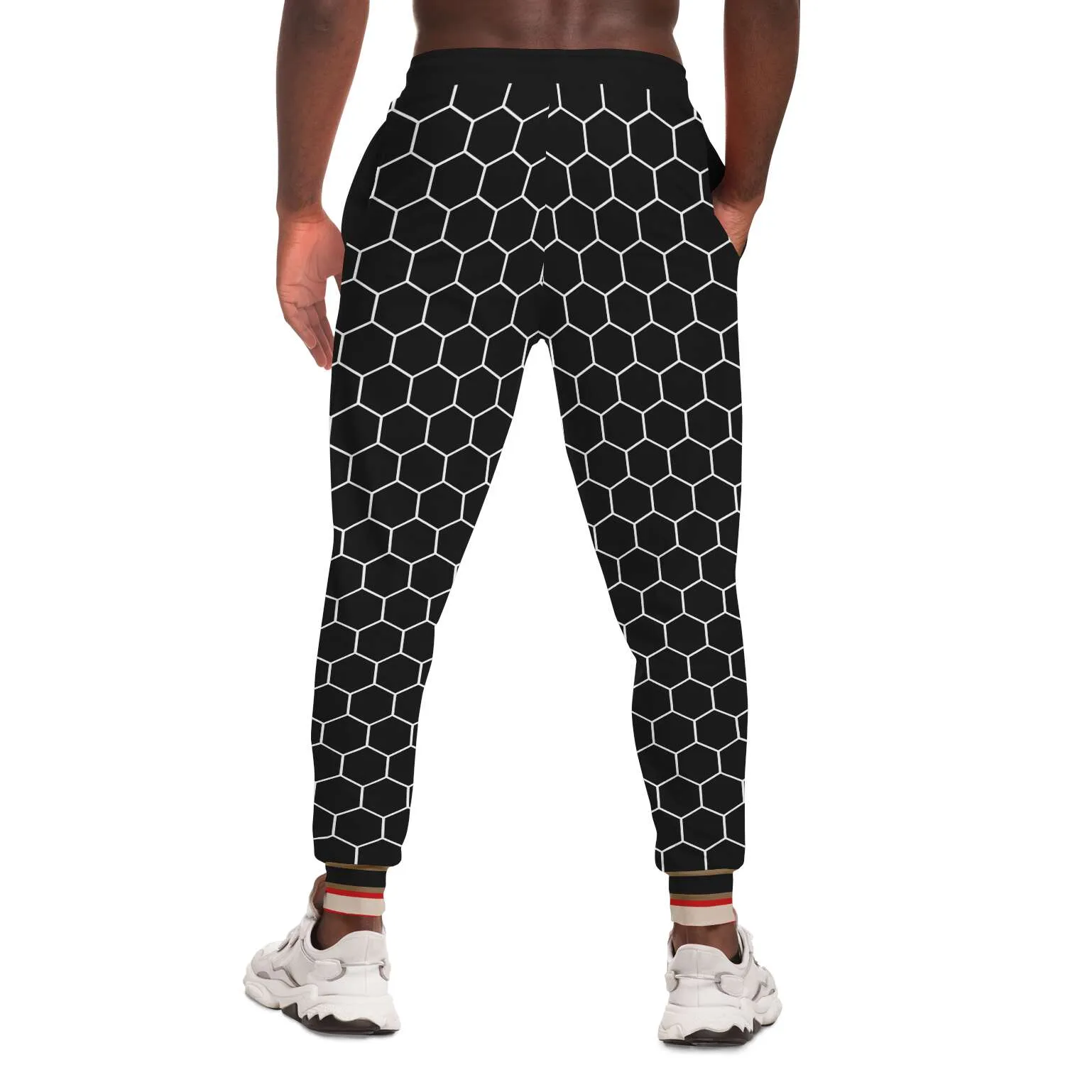 Gold Line Black Honeycomb Unisex Fleece Joggers