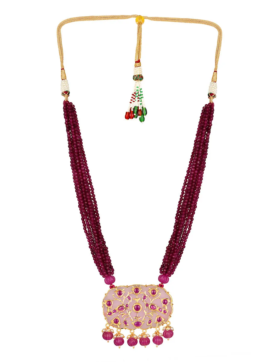 Golden, Blush Pink and Cherry Onyx, Agates, Onyx watermelon shaped Tumble Necklace Set