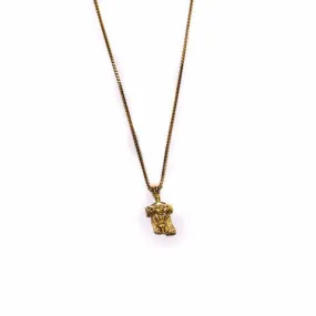 Golden Gilt Extra Mini Jesus Piece Necklace