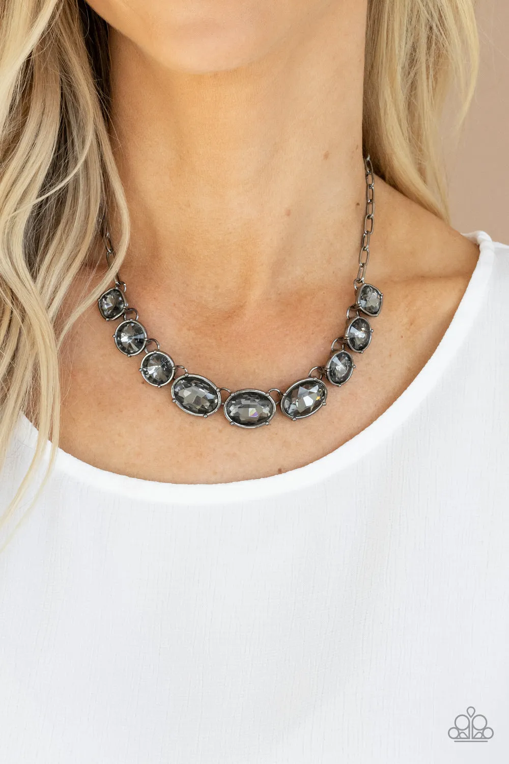 Gorgeously Glacial - Black Paparazzi Necklace