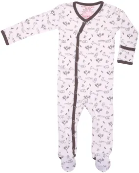 GOTS Certified Organic Cotton Baby Clothes Footed Sleepwear (Giraffe)