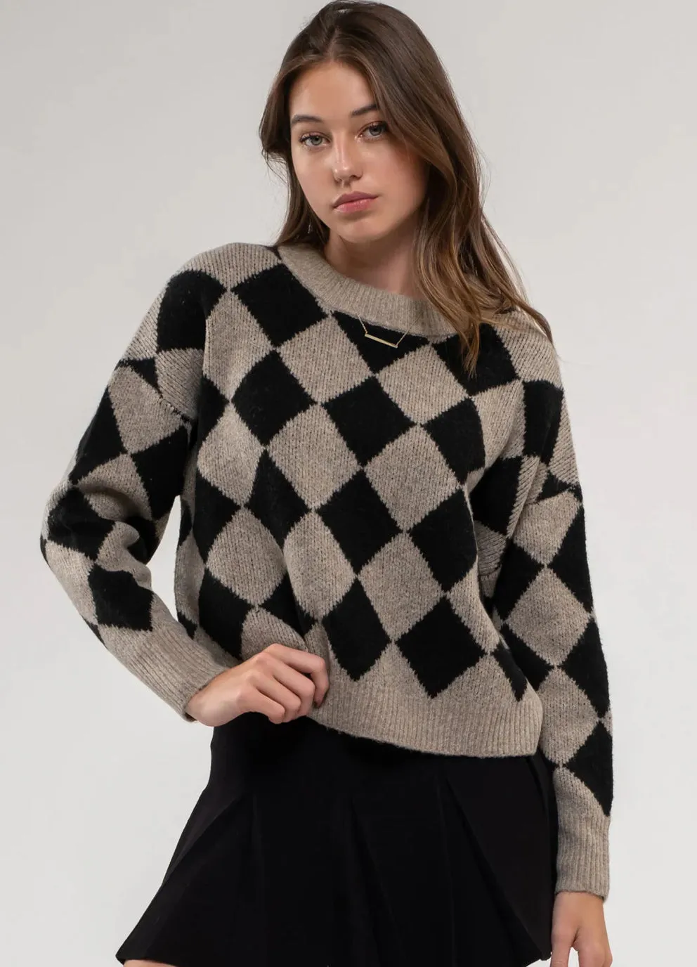 HARLEQUIN CREW KNIT SWEATER