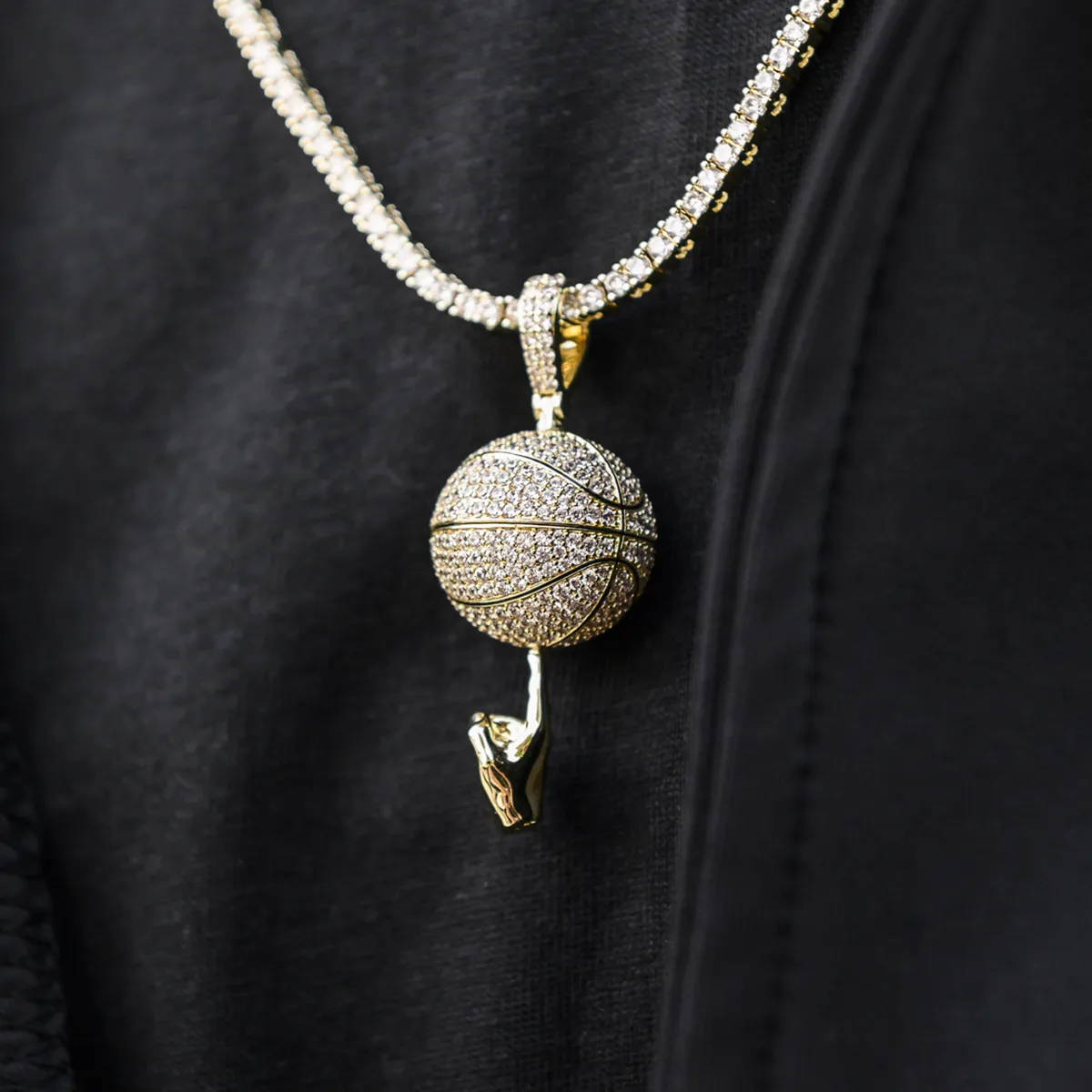 Iced Basketball Pendant