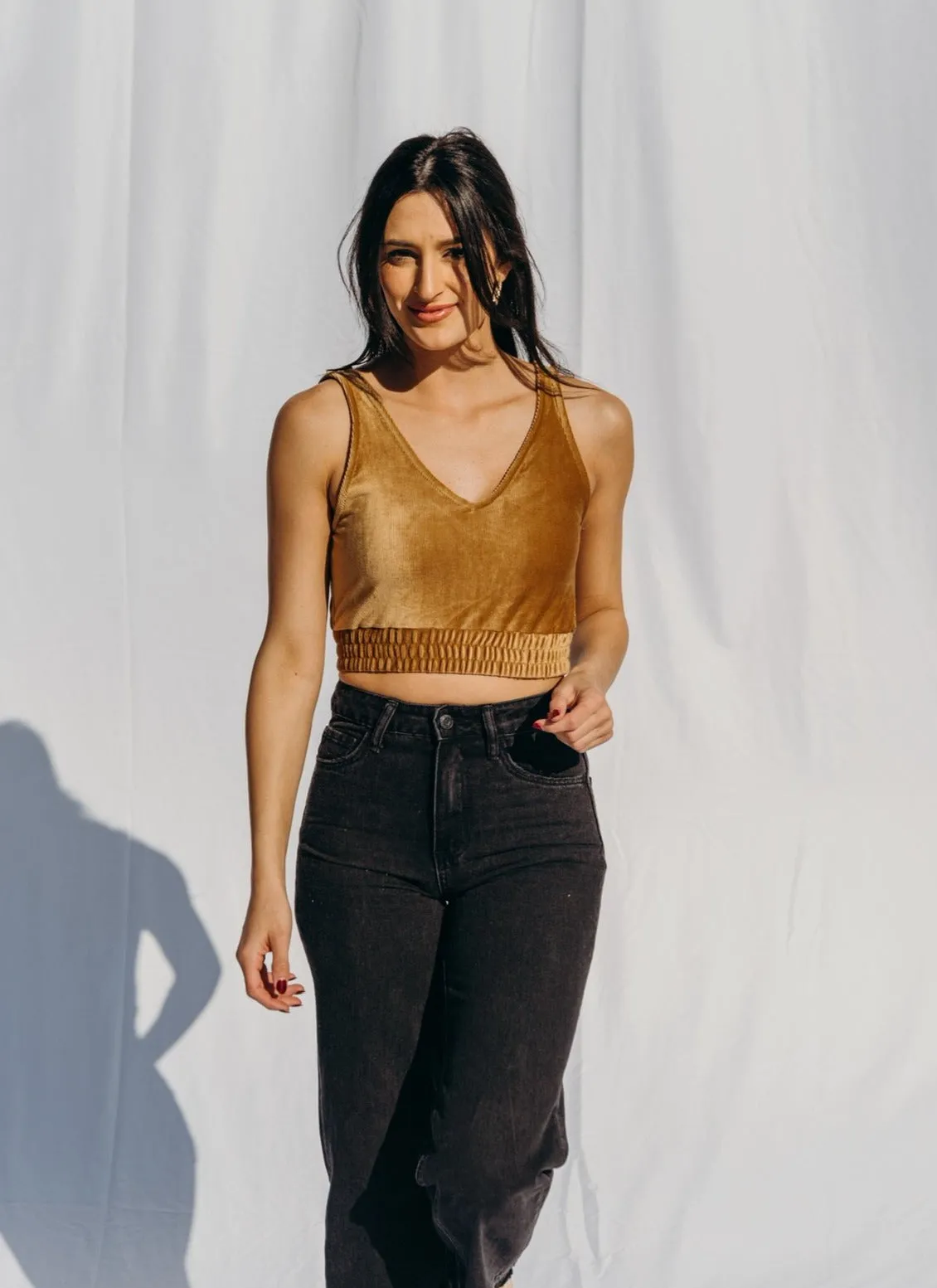 Jencie Velvet Crop Top