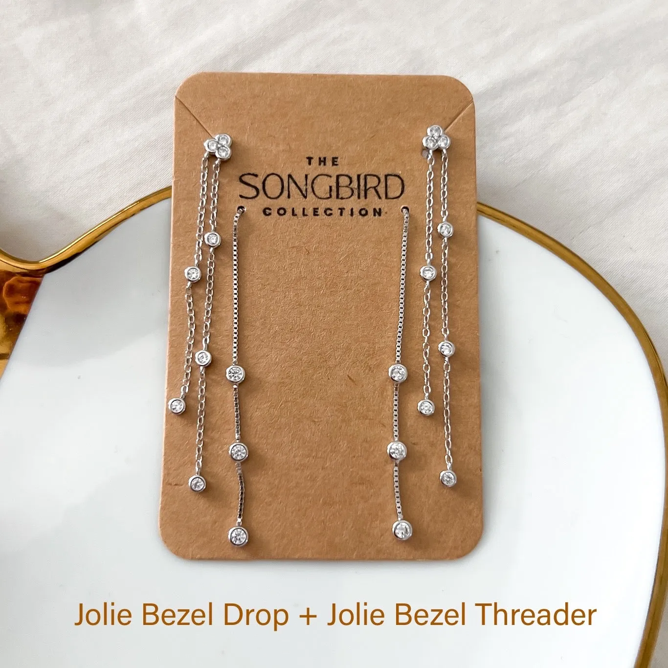 Jolie Bezel Drop Earrings