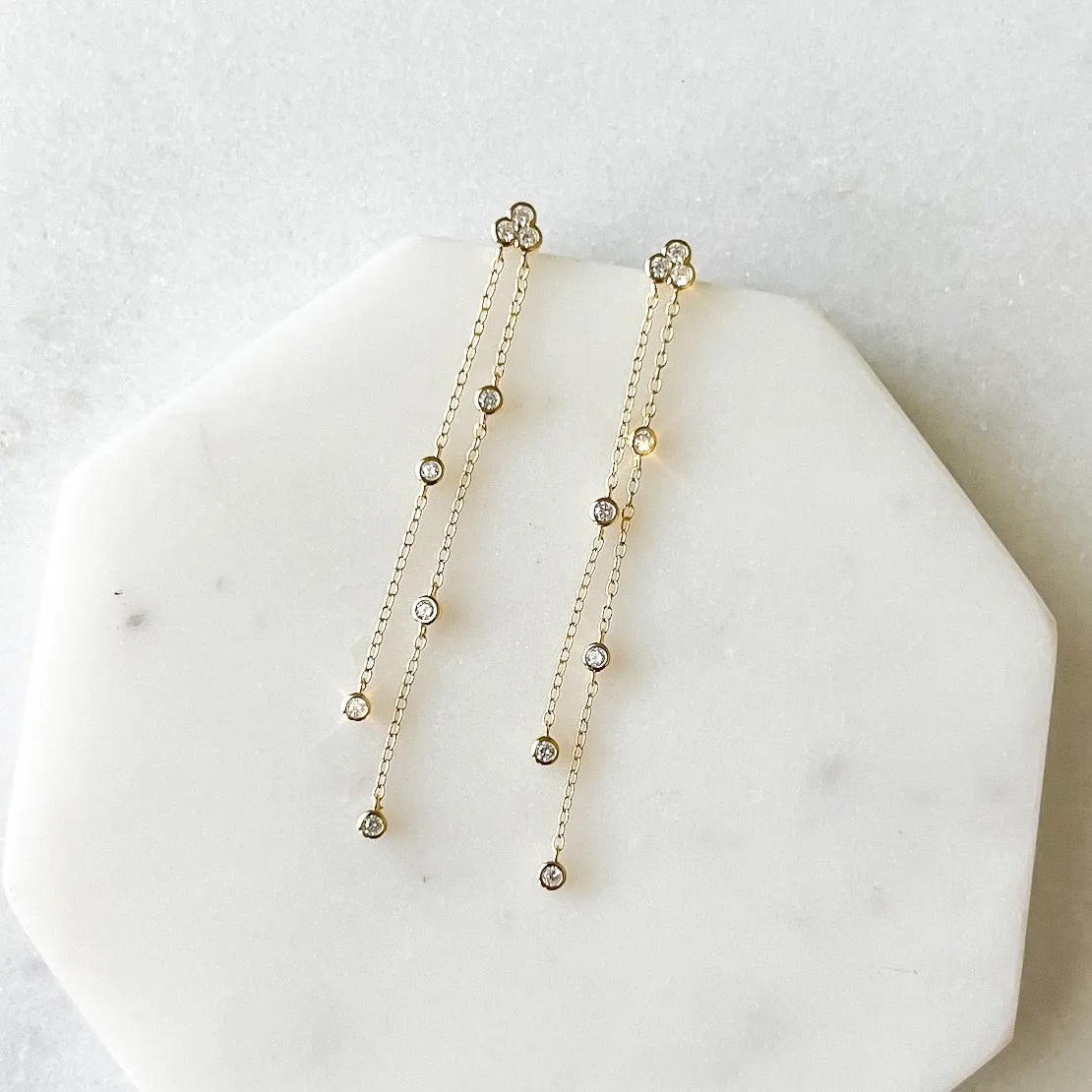 Jolie Bezel Drop Earrings