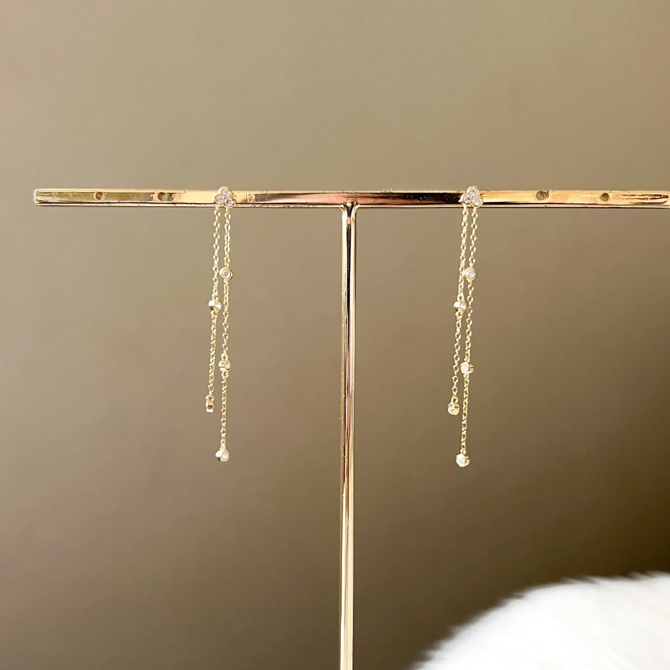 Jolie Bezel Drop Earrings