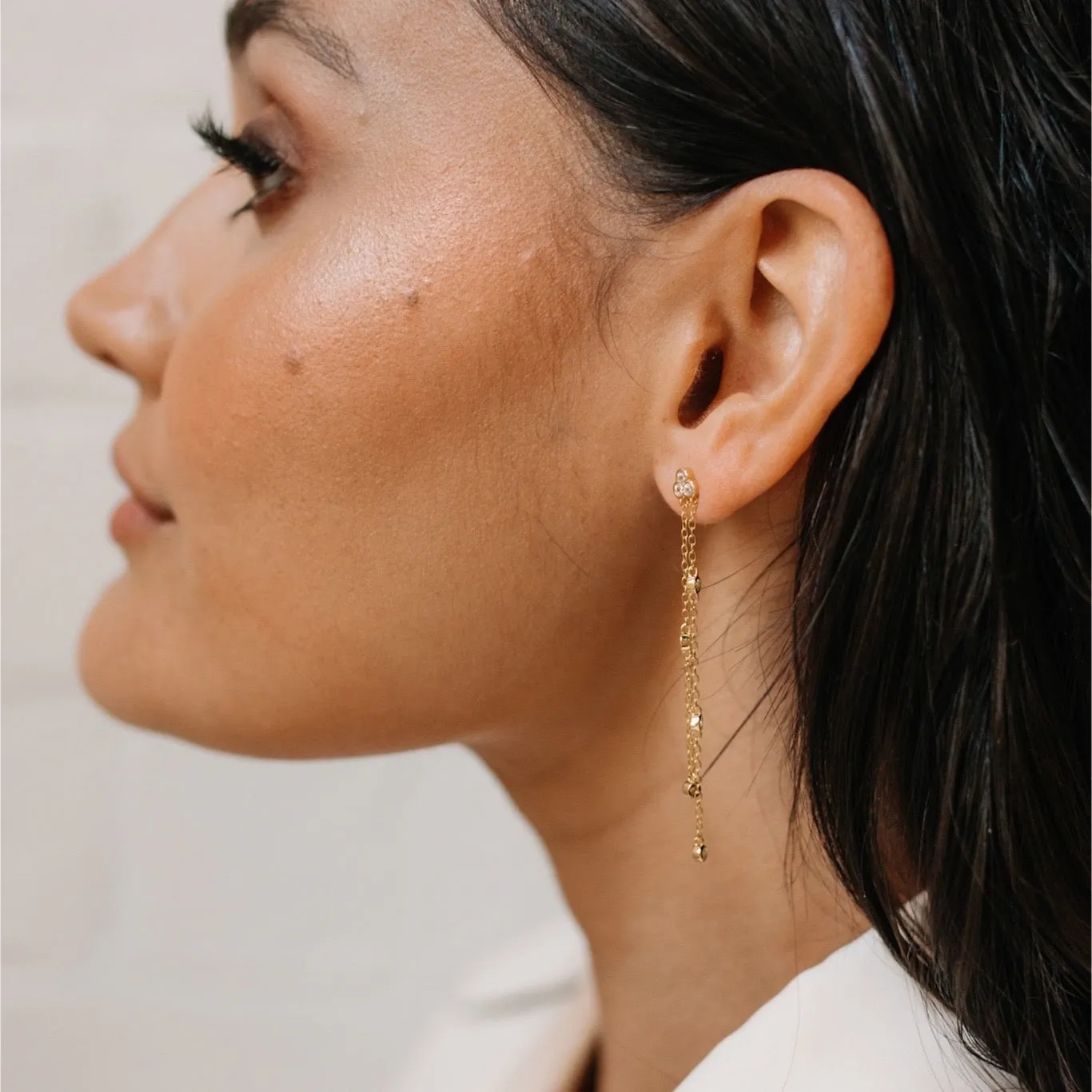 Jolie Bezel Drop Earrings