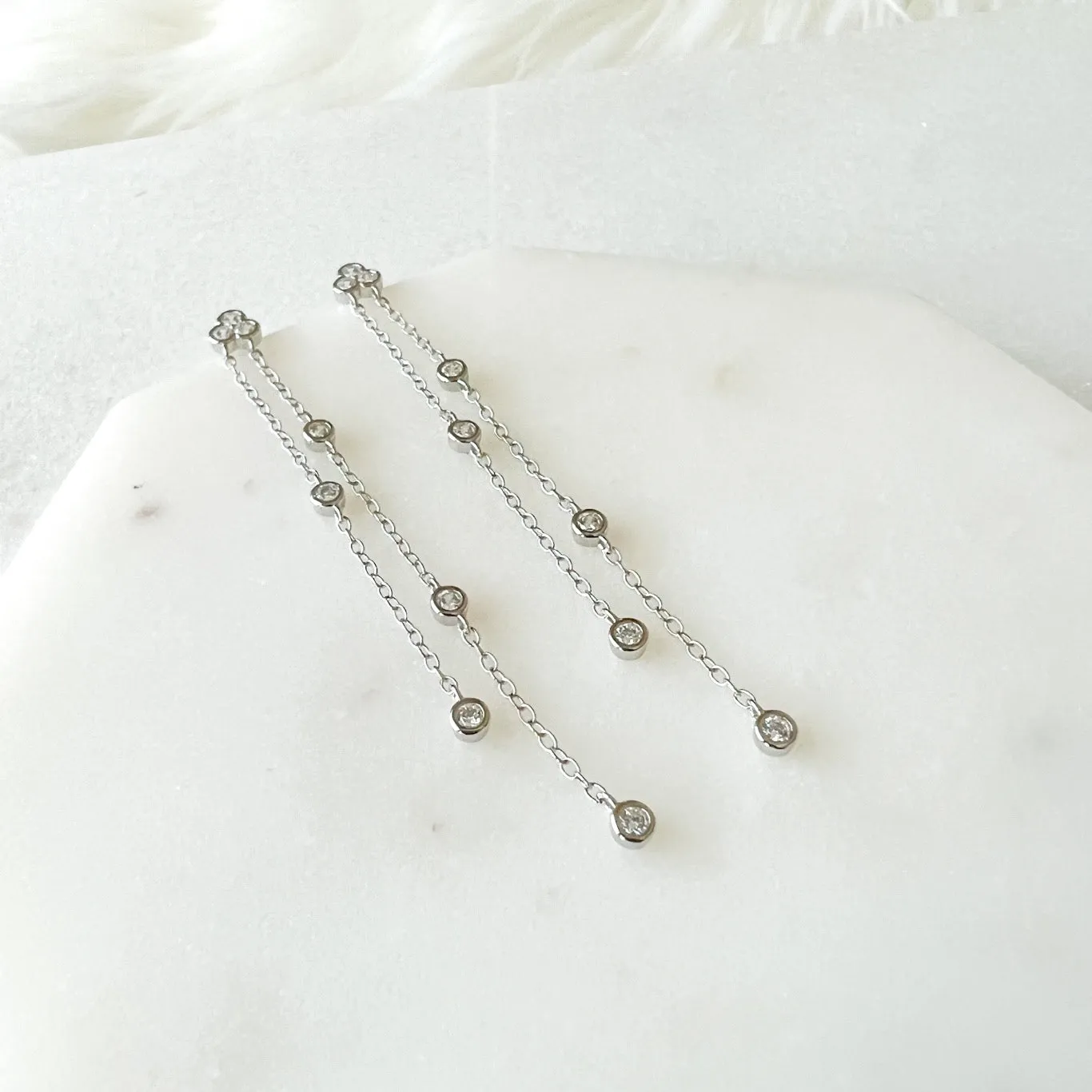 Jolie Bezel Drop Earrings