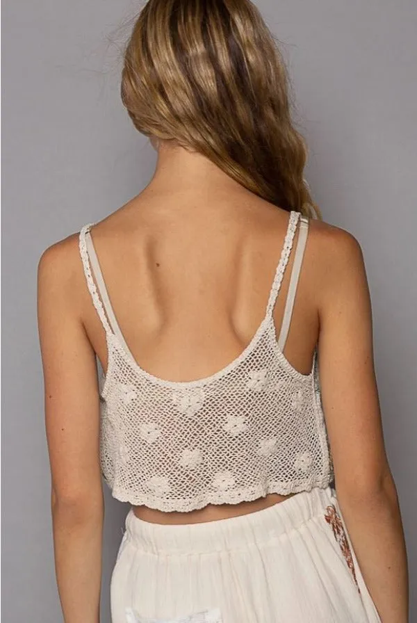 Jr Crop Top - Floral Embroidered