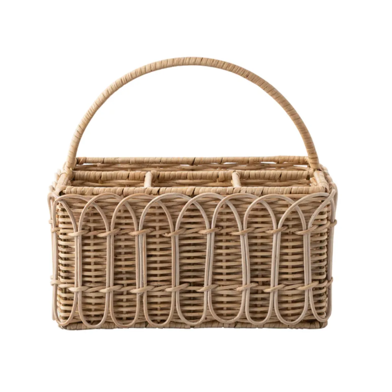 Juliska Provence Rattan Whitewash Silverware Caddy