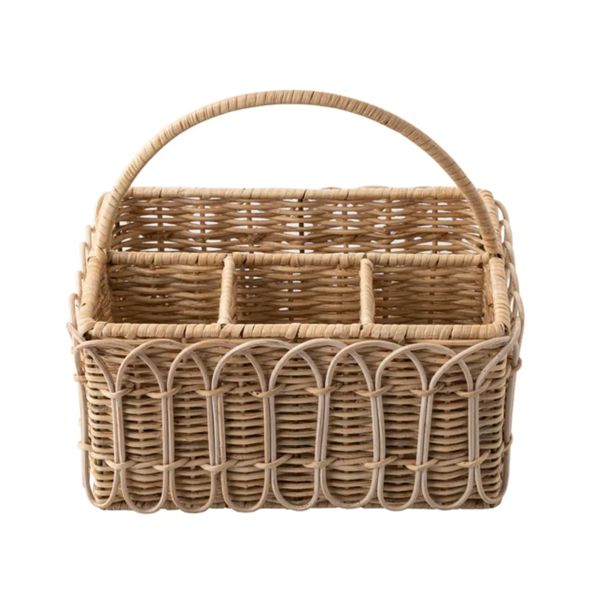 Juliska Provence Rattan Whitewash Silverware Caddy