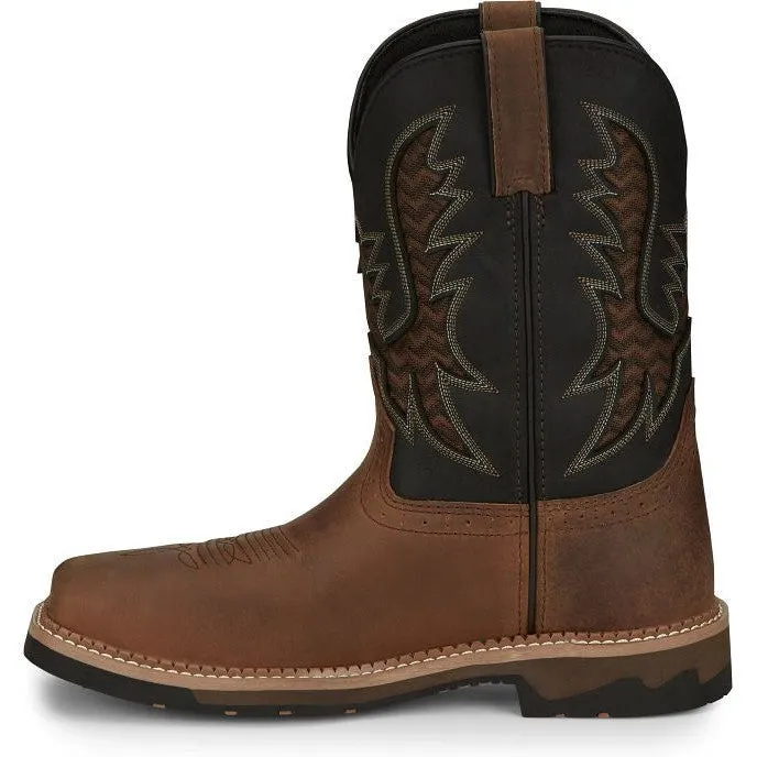 Justin Men's Bolt 11" Nano CT Western Work Boot -Brown- SE4113