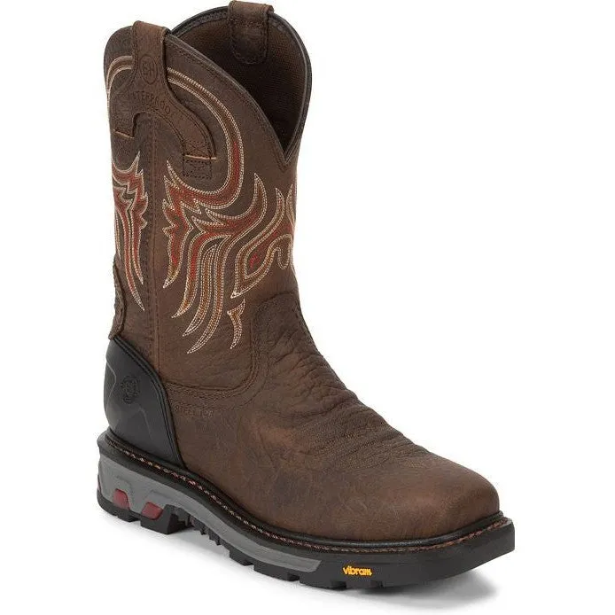 Justin Men's Driscoll 11 Steel Toe Western Work Boot -Brown- WK2111