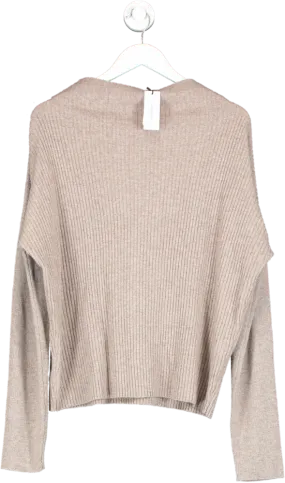 Karen Millen Brown Cashmere Wool Knit Top UK M