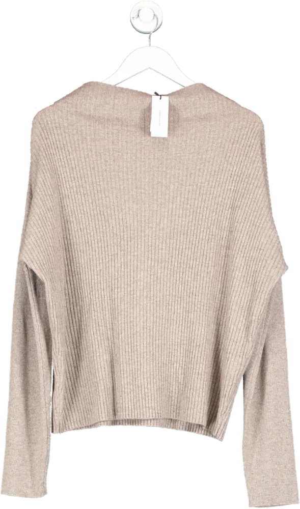 Karen Millen Brown Cashmere Wool Knit Top UK M