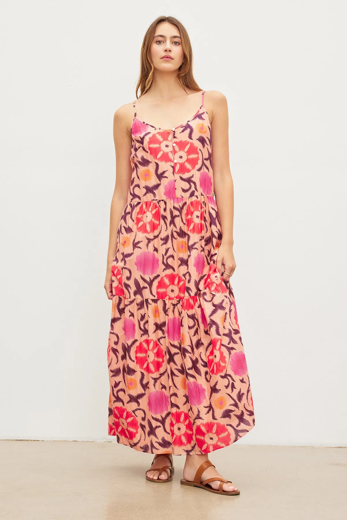 KATE PRINTED SILK COTTON VOILE TANK DRESS