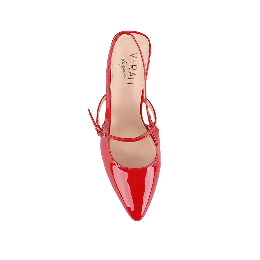 Kimchi Slingback Block Heels - Red Patent