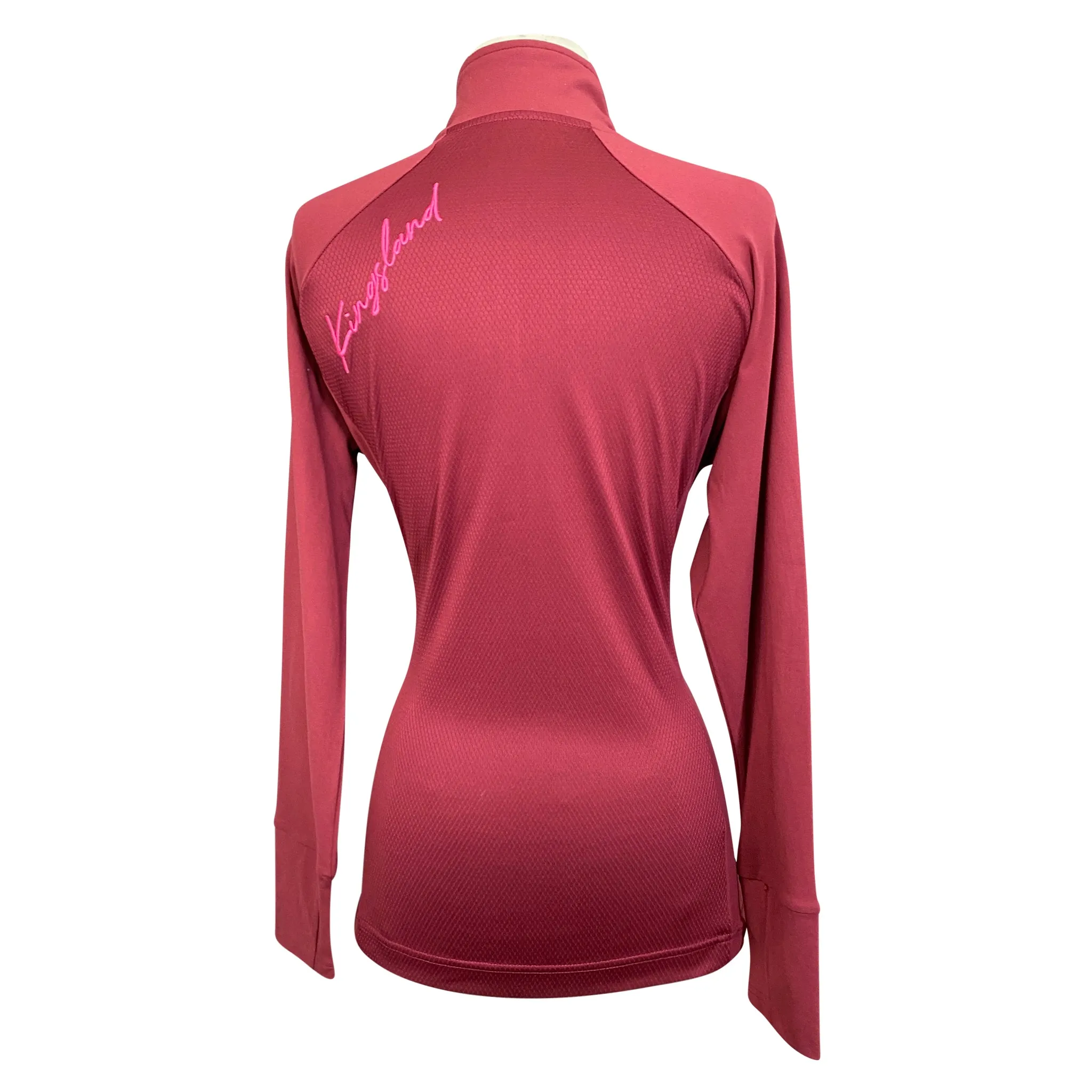 Kingsland 'Oksana' 1/4 Zip Shirt in Burgundy/Pink - Women's Small