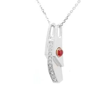 Ladies Diamond and Ruby Bar Pendant