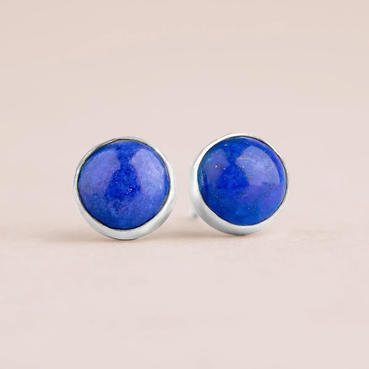 Lapis Lazuli Gemstone Stud Earrings