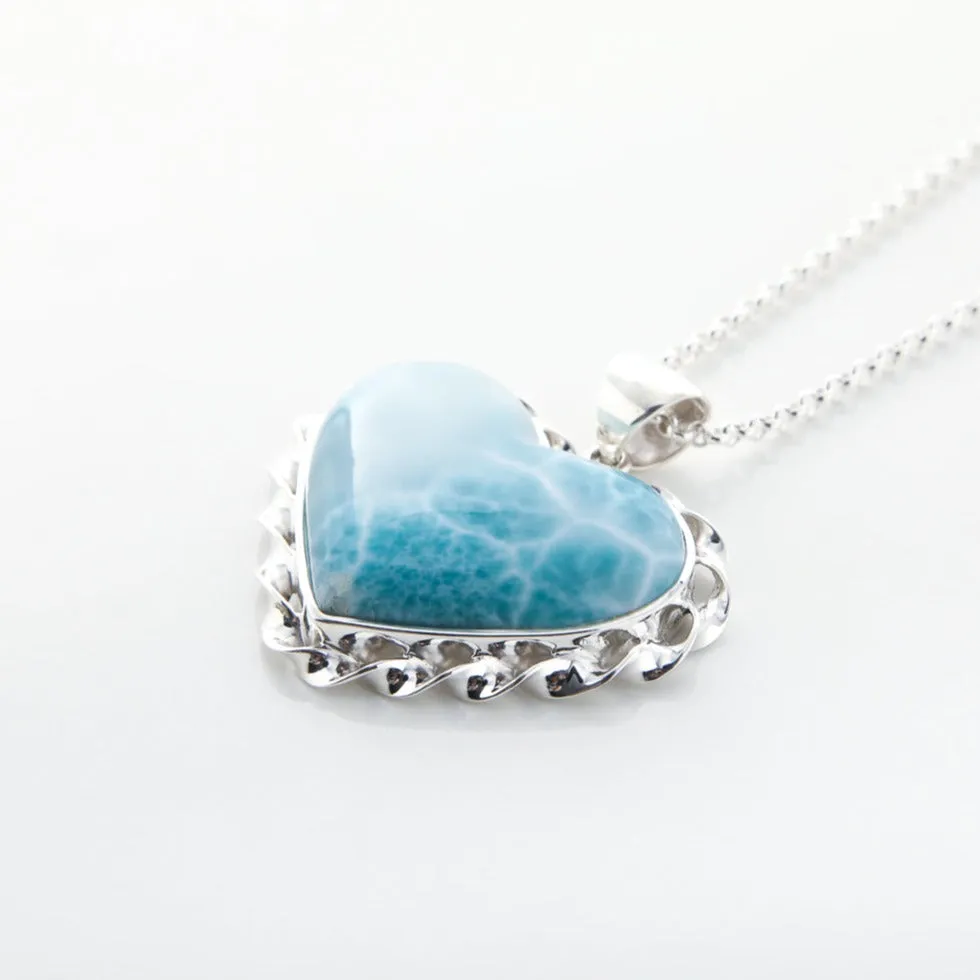 Larimar Heart Pendant Tate