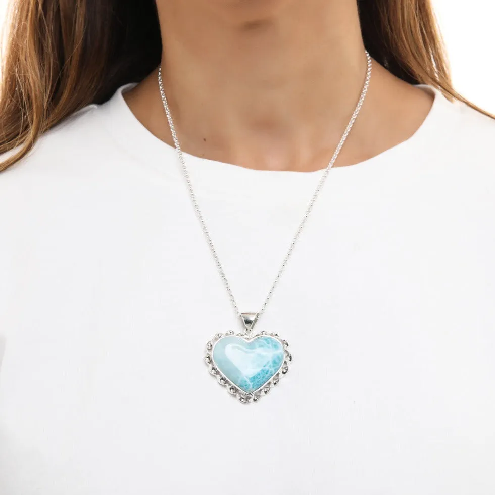 Larimar Heart Pendant Tate