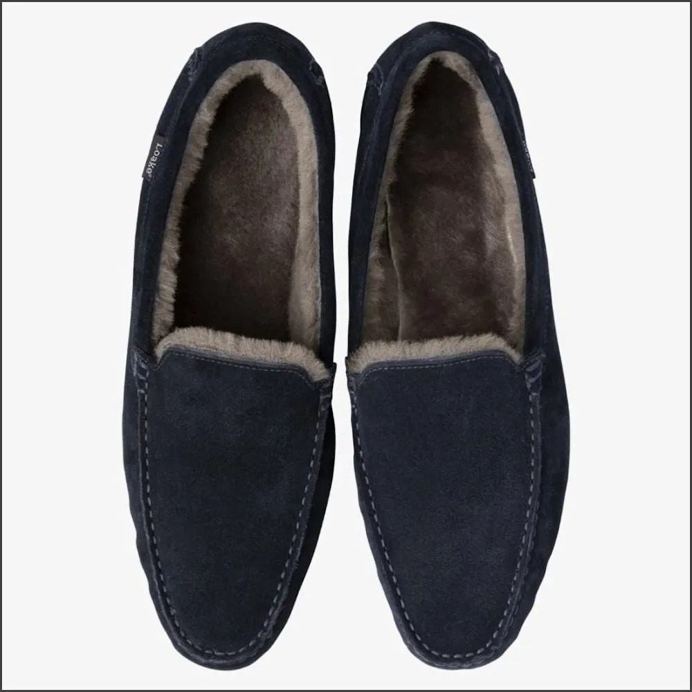 Loake Guards Navy Suede Slippers Size 10 Only*