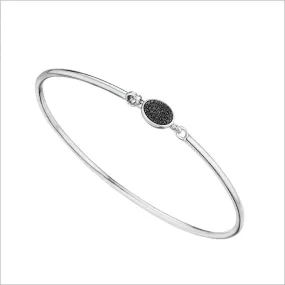 Lolita Black Pave Diamond Bangle in Sterling Silver