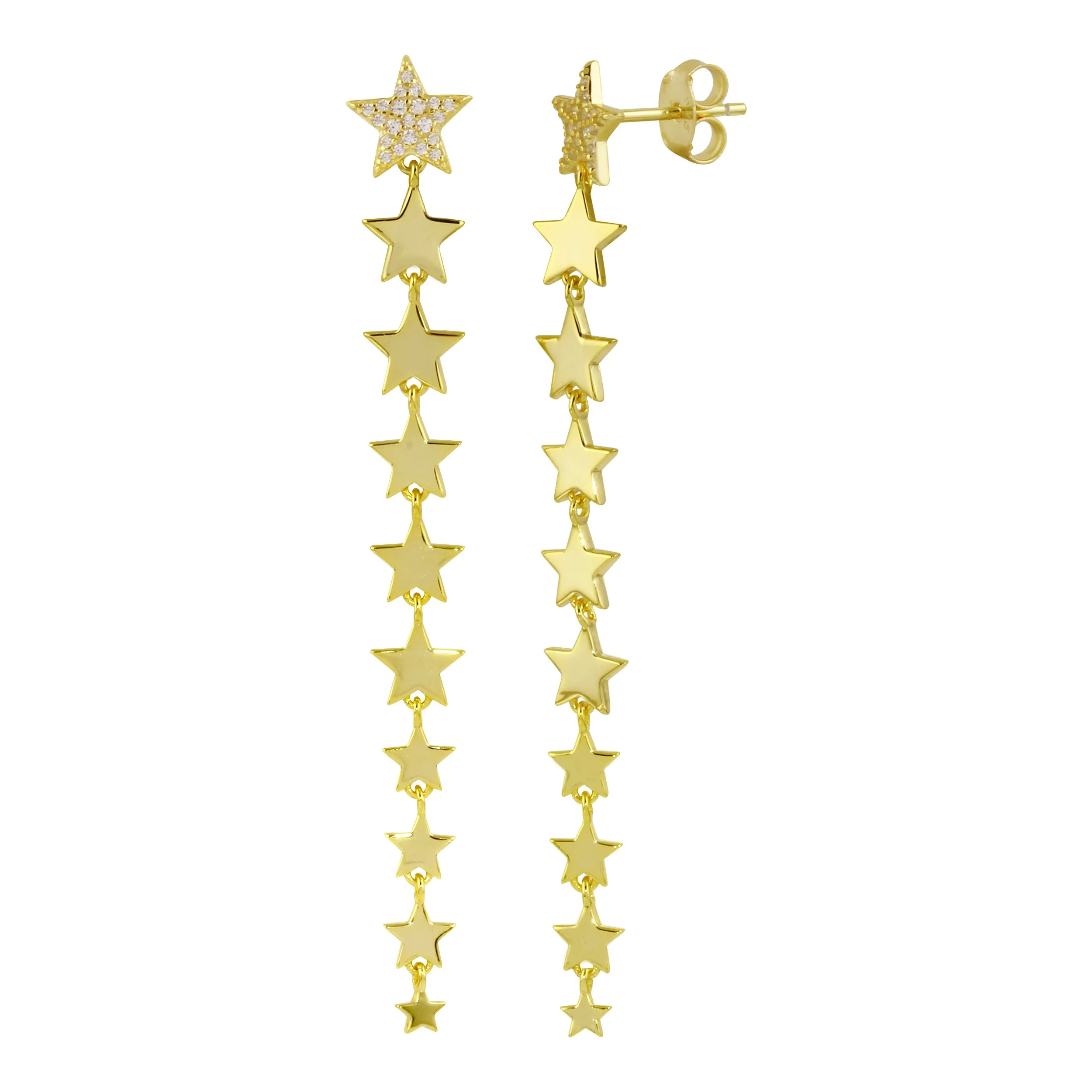 Long Falling Star Earrings