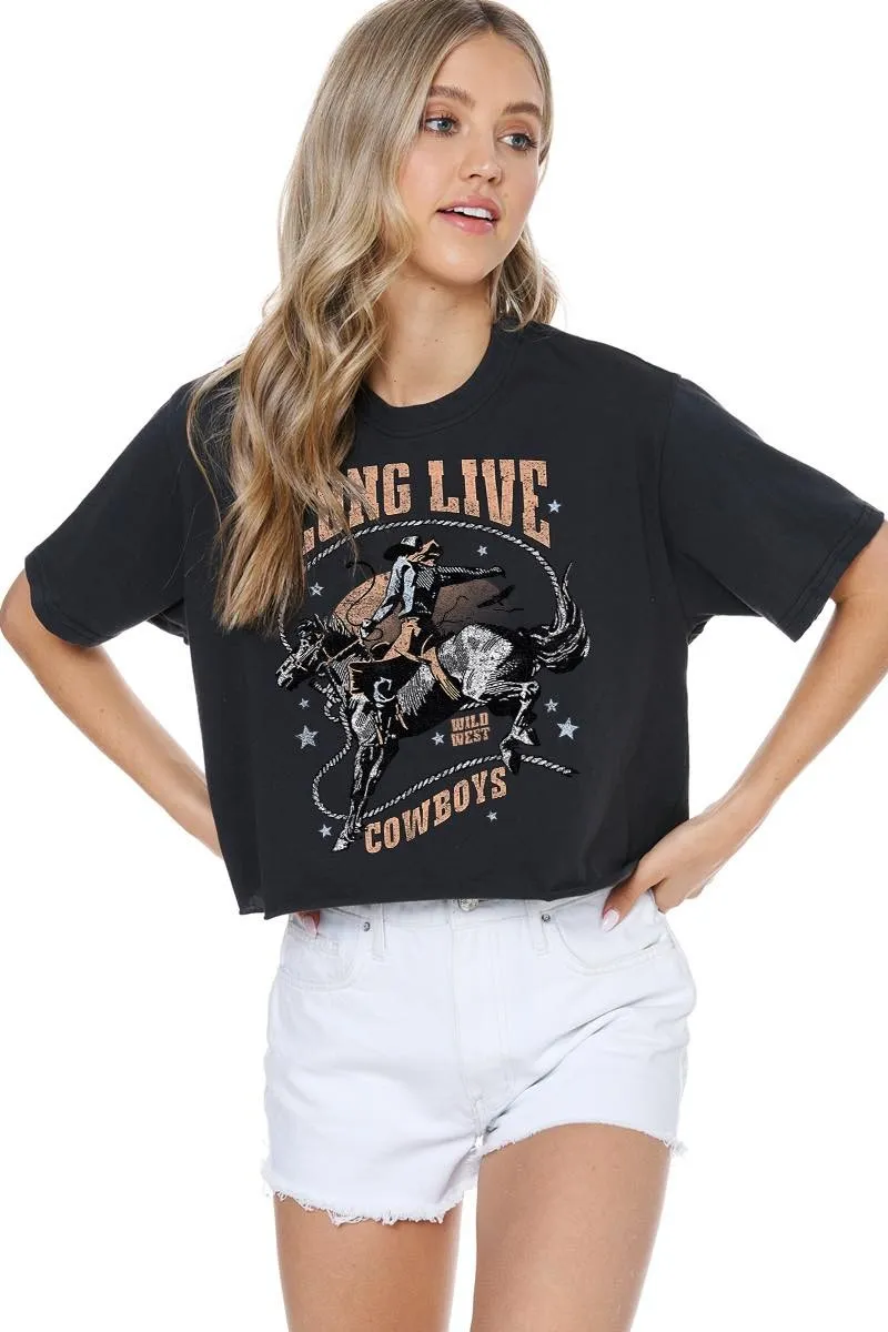 Long Live Cowboys Graphic Crop