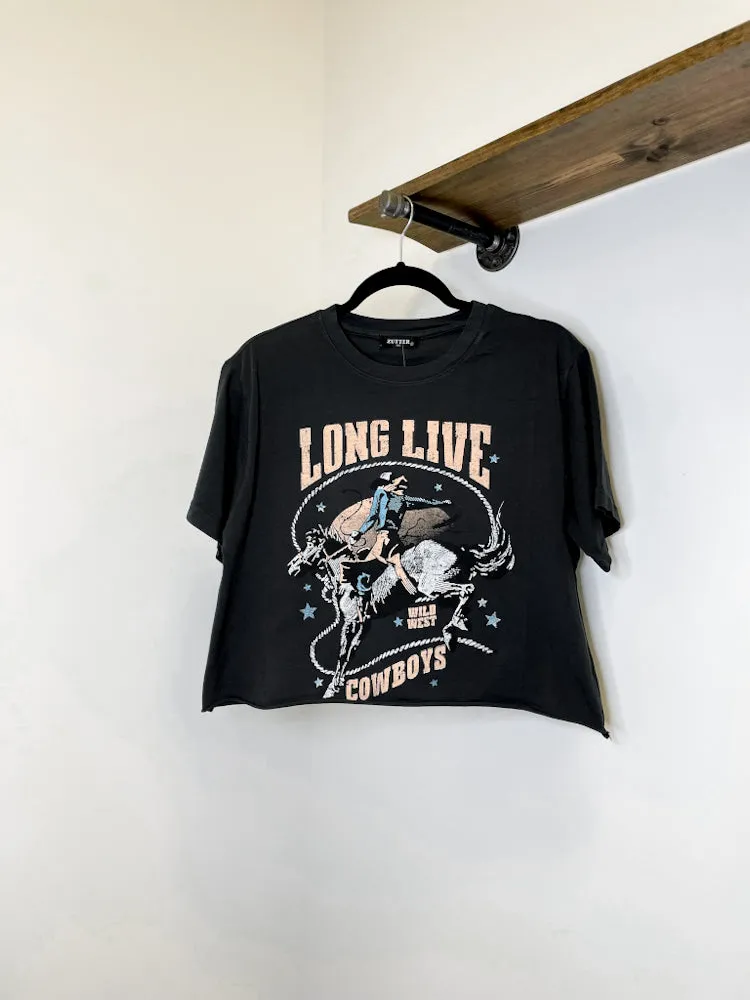 Long Live Cowboys Graphic Crop