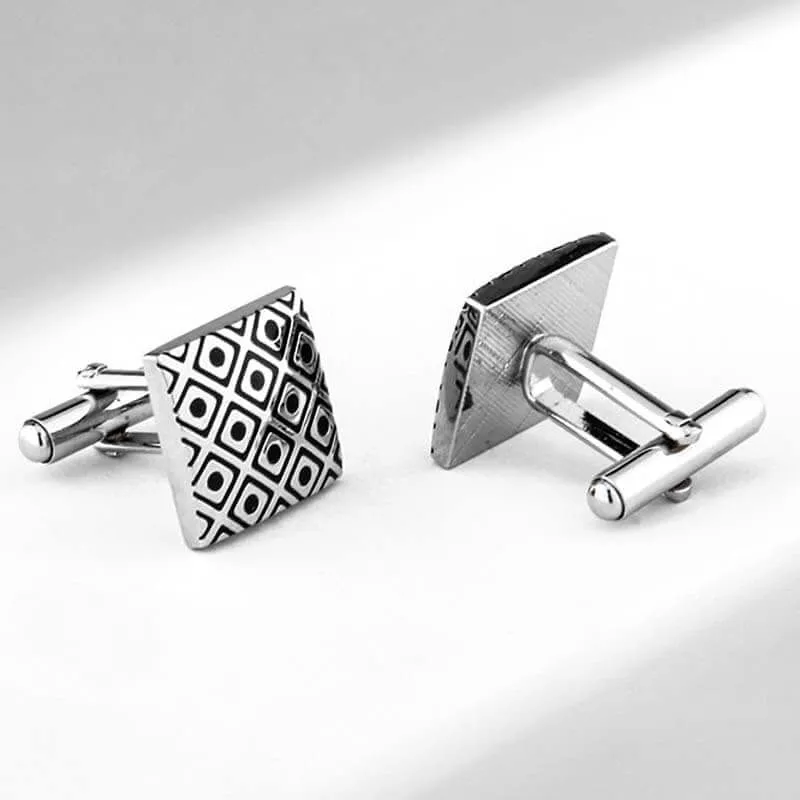 Men's Business Banquet Classic Checkerboard French Swank Cufflinks