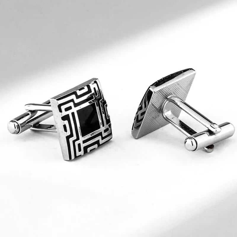 Men's Business Banquet Classic Checkerboard French Swank Cufflinks