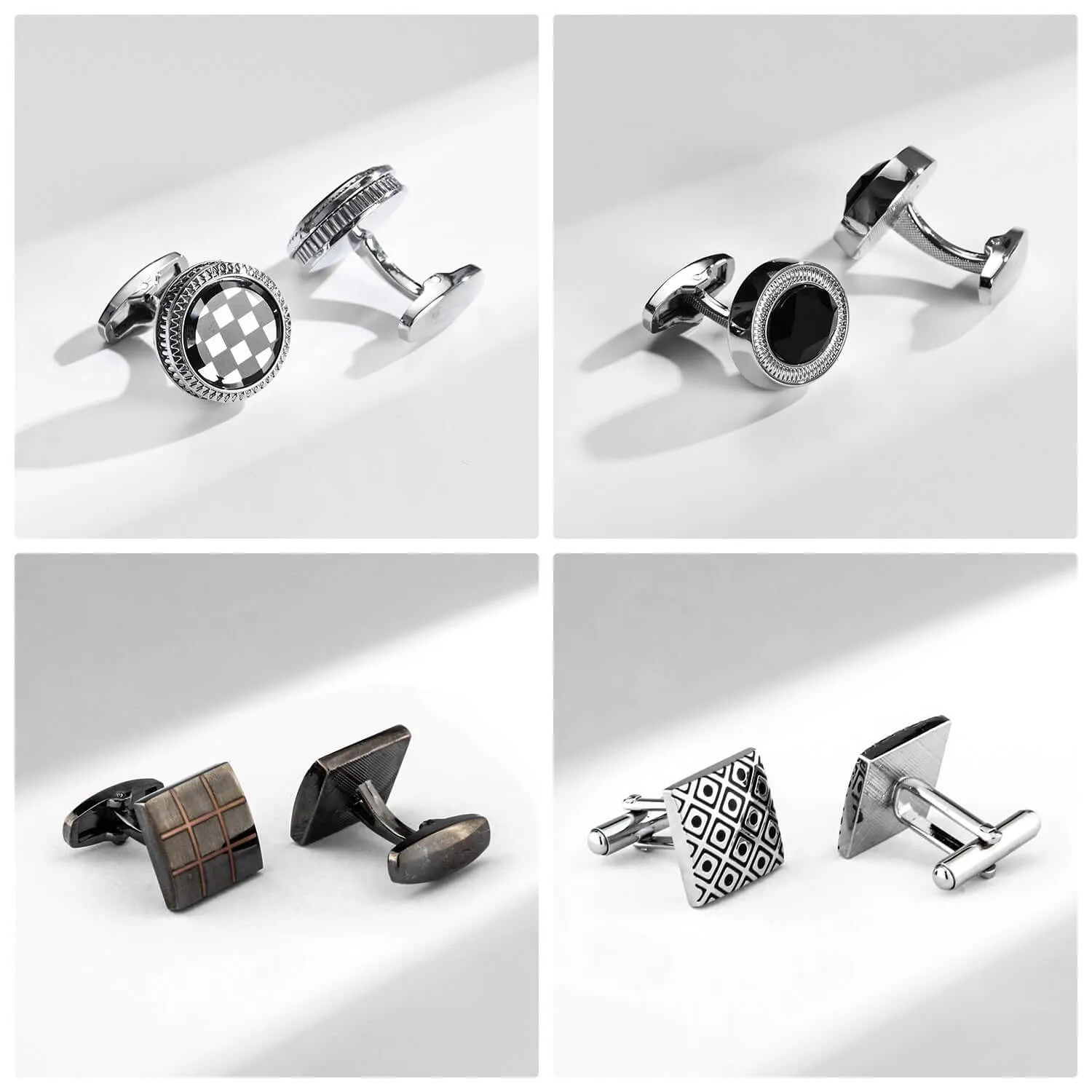 Men's Business Banquet Classic Checkerboard French Swank Cufflinks