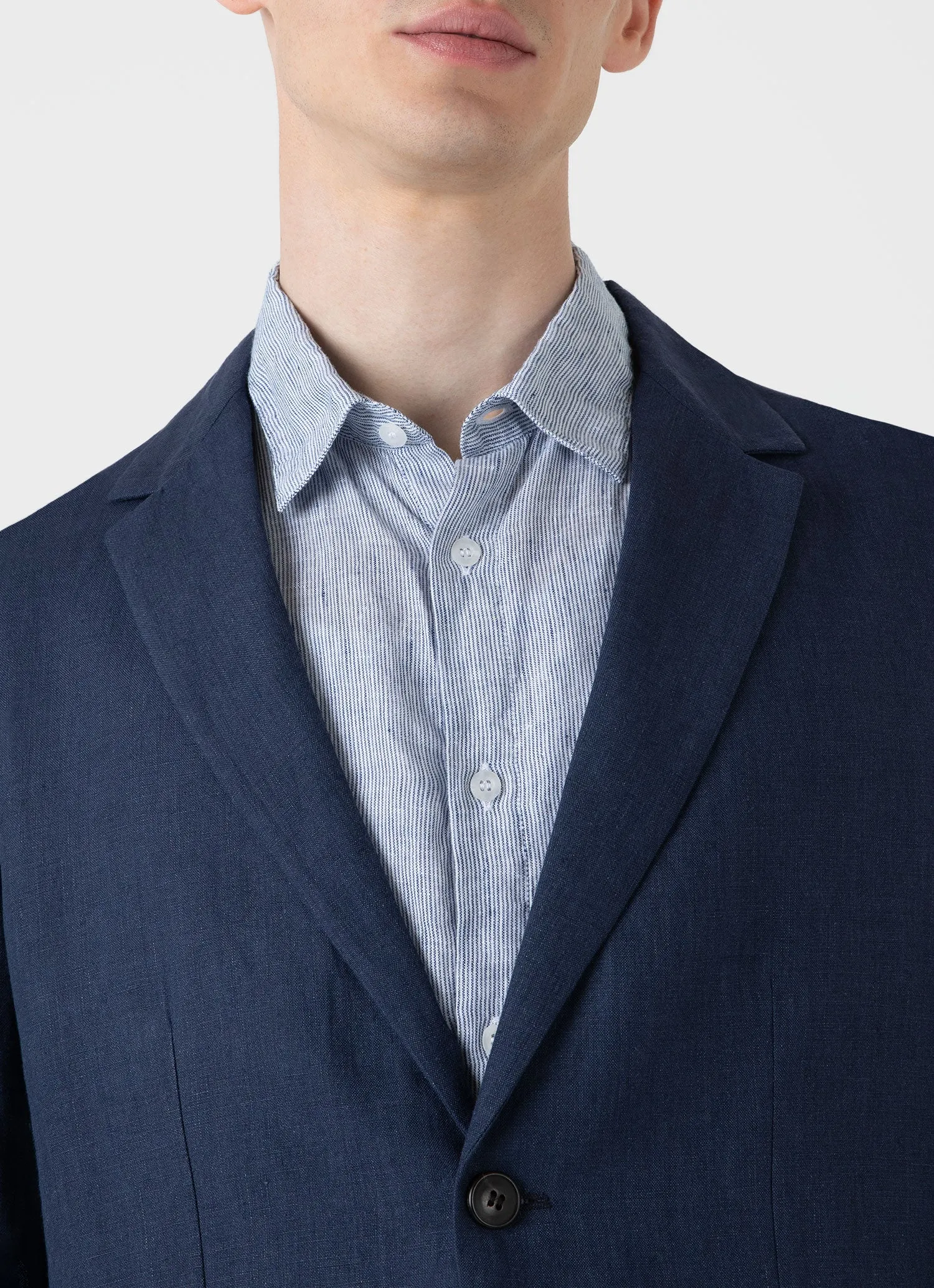 Men's Linen Two-Piece Suit in Navy