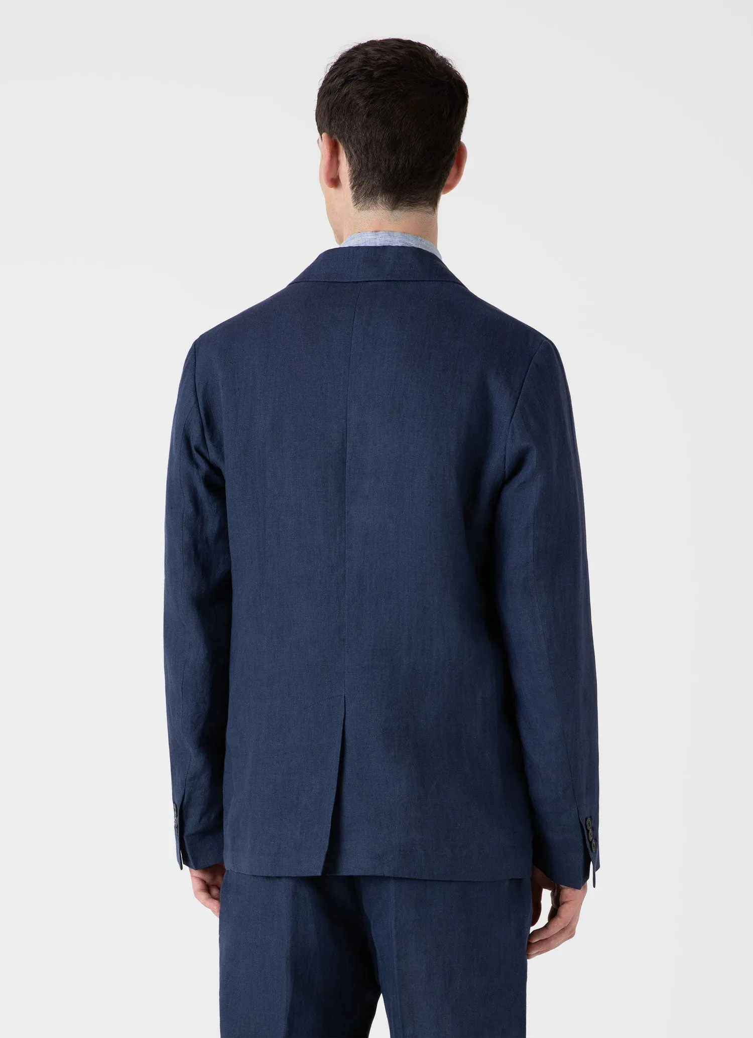 Men's Linen Two-Piece Suit in Navy