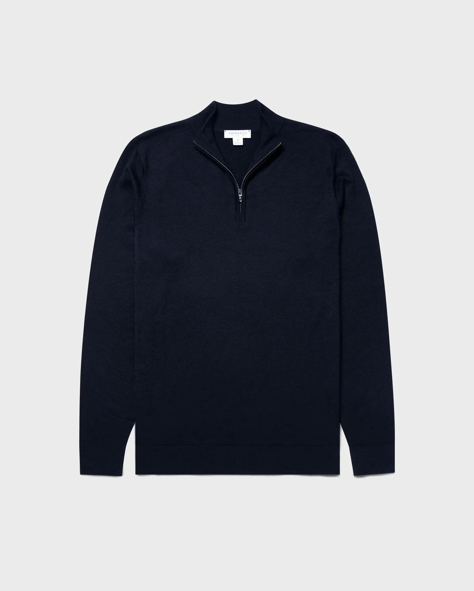 MERINO HALF ZIP / LIGHT NAVY