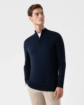 MERINO HALF ZIP / LIGHT NAVY