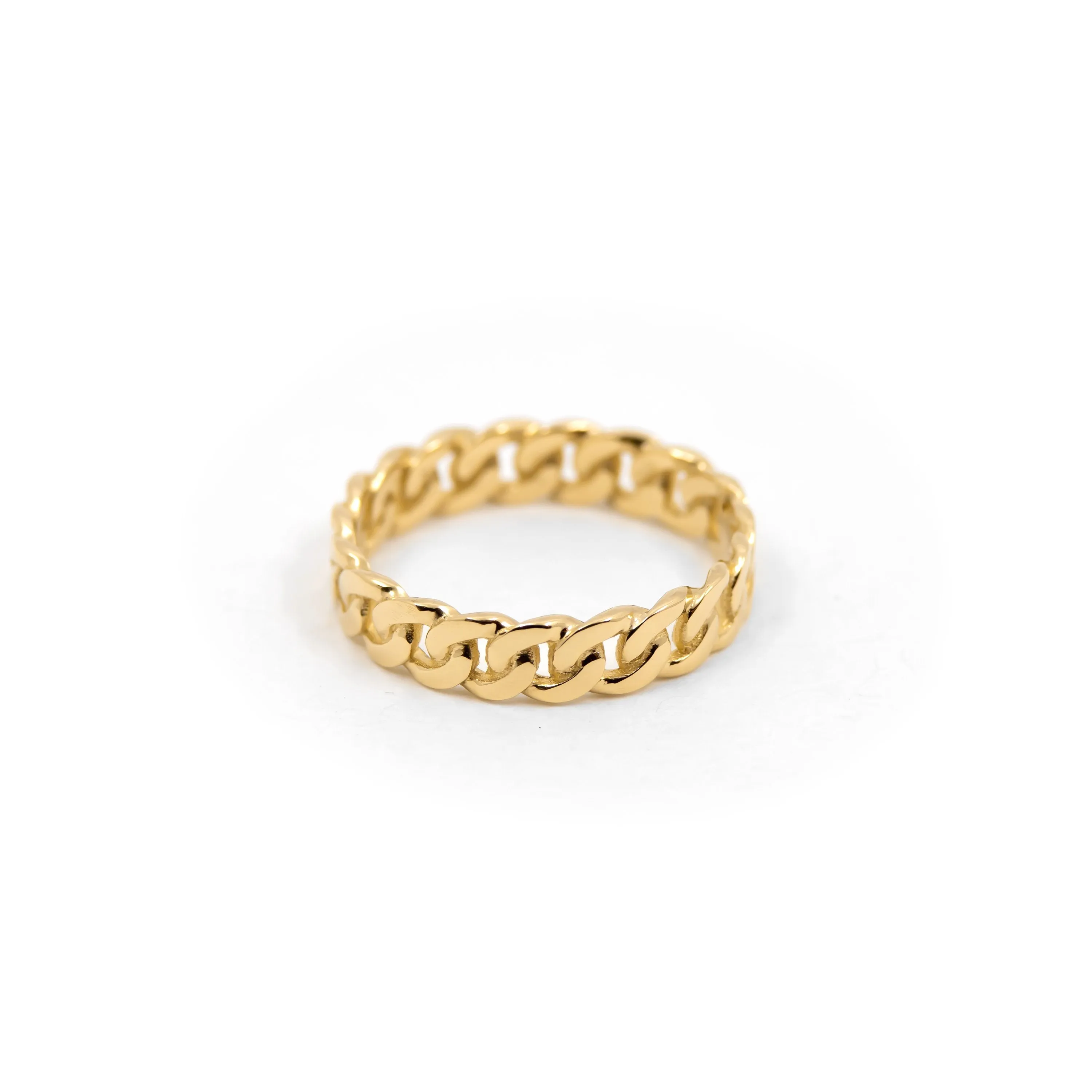 Miami - Cuban Chain Ring in 14k Yellow Gold