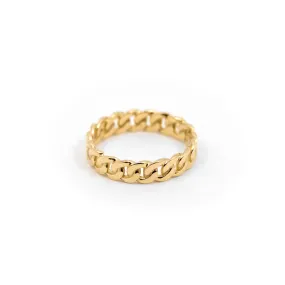 Miami - Cuban Chain Ring in 14k Yellow Gold