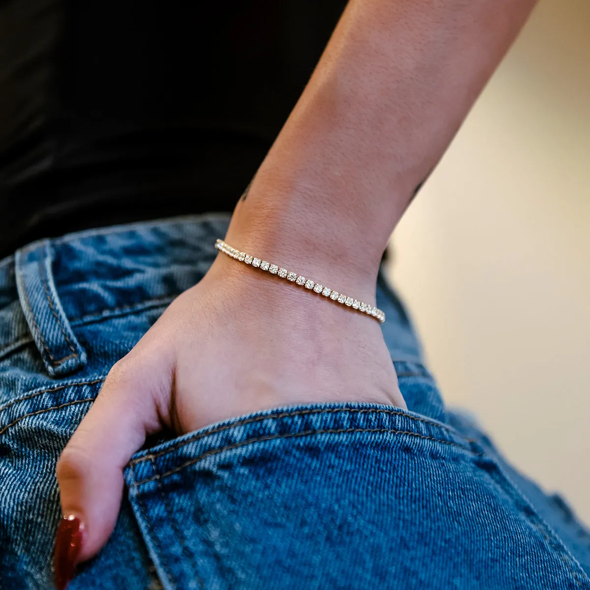 Micro Tennis Bracelet in Yellow Gold