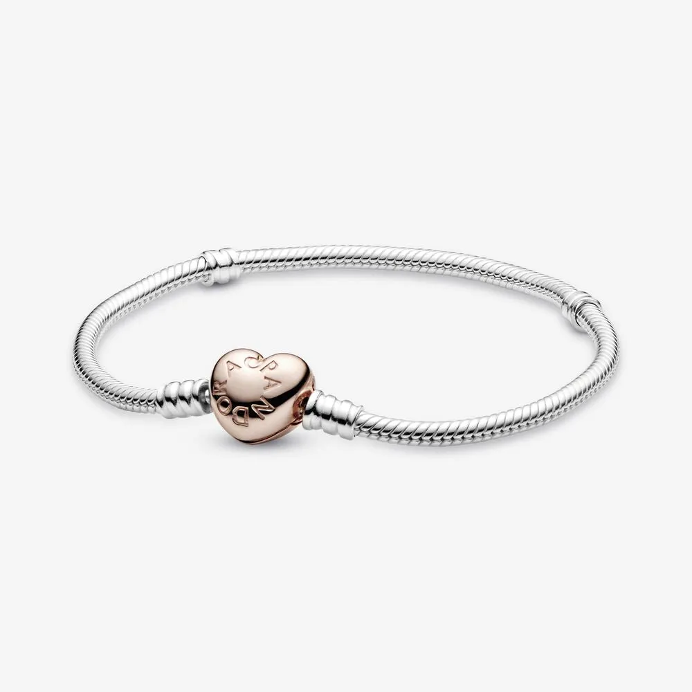 Moments Heart Clasp Snake Chain Bracelet 580719