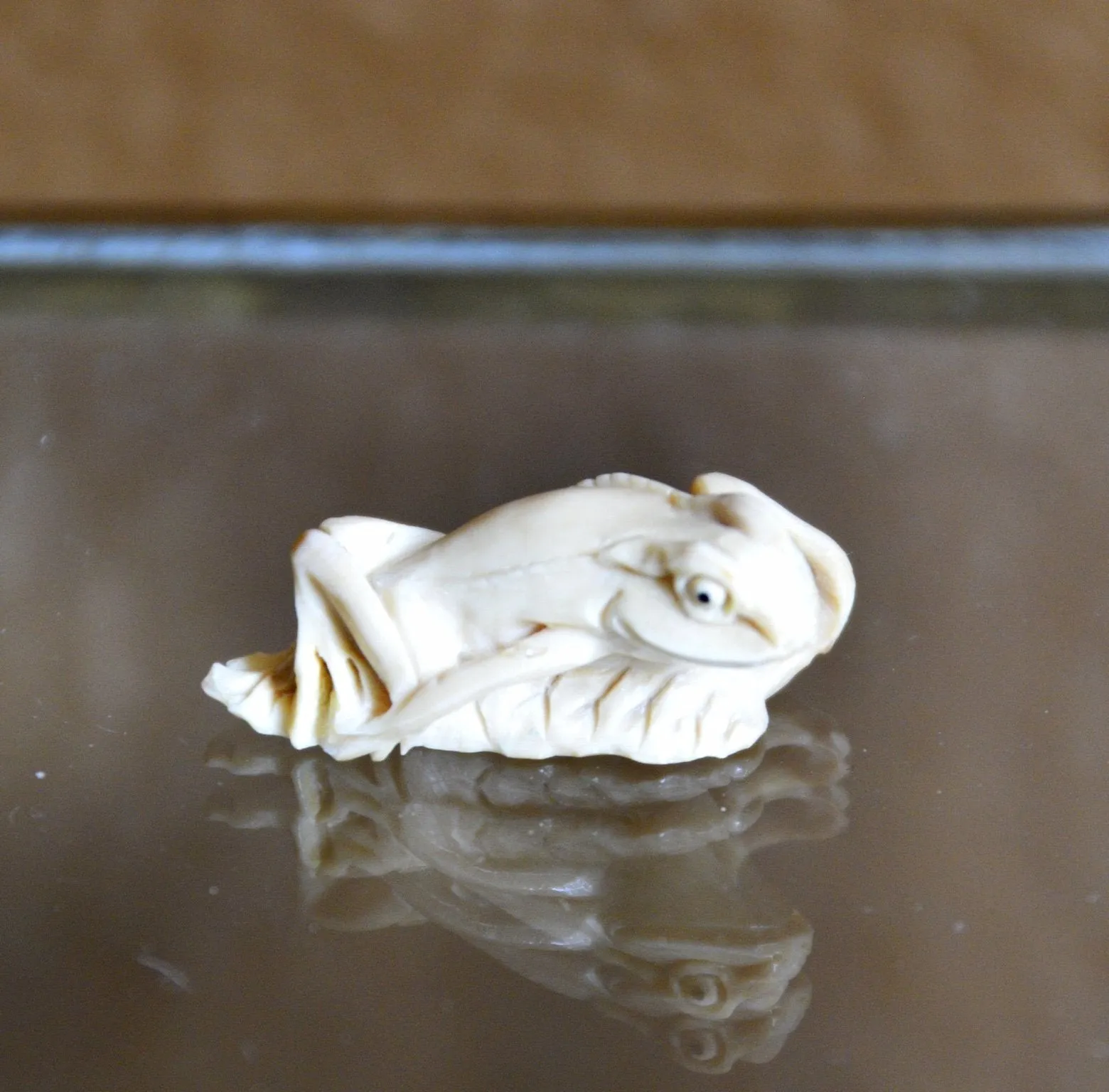 My Reflection Frog Carving