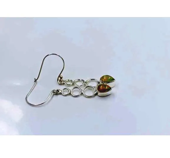 Natural Ethiopian Opal 925 Sterling Silver Handmade Earrings For Women