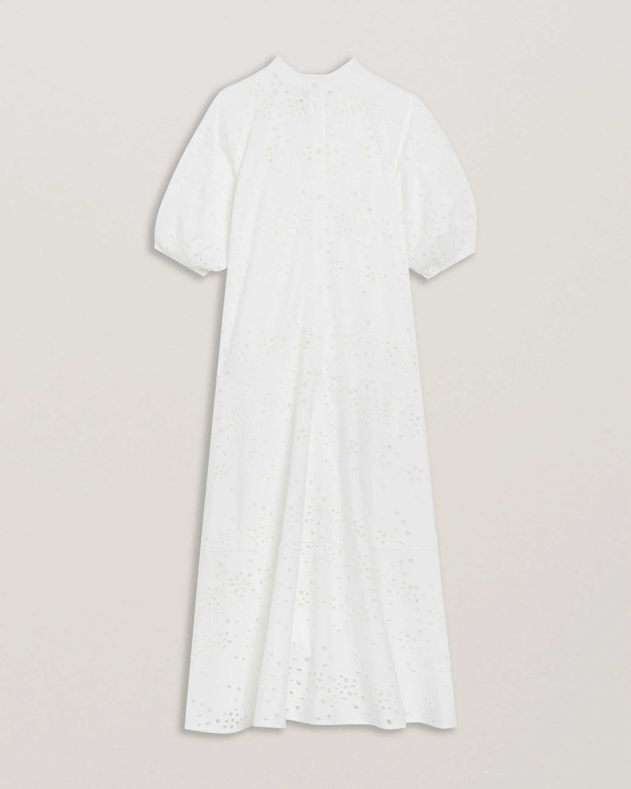 Nikaia Oversized Broderie Midi Dress White